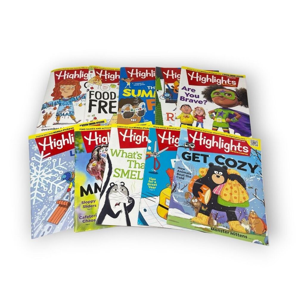 Highlights Magazine Lot of 10 2021 2022 2023 Kids Games Stories Magazines